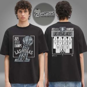 Las Vegas Aces 2025 WNBA Finals Champions Stadium Essentials Jersey Roster Two Sided Unisex T-Shirt
