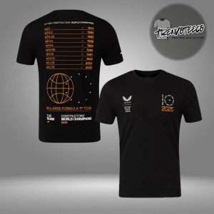 McLaren Formula 1 Team 2025 Constructors’ Champions 10 Times Unisex T-Shirt