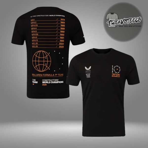 McLaren Formula 1 Team 2025 Constructors’ Champions 10 Times Unisex T-Shirt