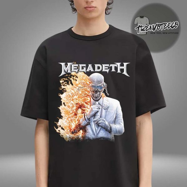 Megadeth Merch Flame Vic Black Unisex T-Shirt