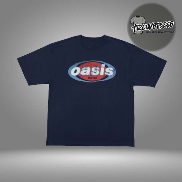 Oasis Merch Tokyo JP Live 25 Tour At Tokyo Dome On October 25 26 2025 Logo Navy Unisex T-Shirt