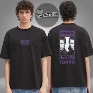 Oasis Merch Tokyo JP Live 25 Tour At Tokyo Dome On October 25 26 2025 Tokyo 1025 Two Sided Unisex T-Shirt