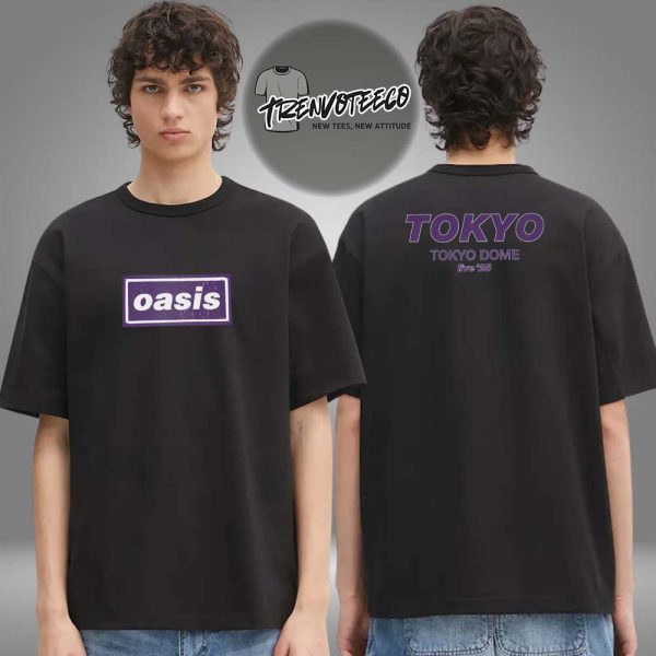 Oasis Merch Tokyo JP Live 25 Tour At Tokyo Dome On October 25 26 2025 Two Sided Unisex T-Shirt
