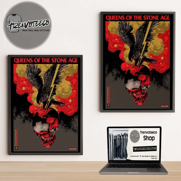 Queens Of The Stone Age The Alive In Catacombs Tour At The Chicago Theatre In Chicago IL On October 2 2025 Home Decor Poster Canvas