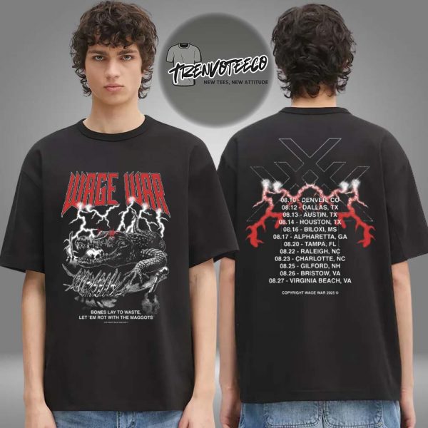 Wage War Merch Alligator Bones Tour Two Sided Unisex T-Shirt